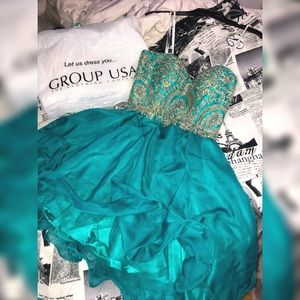 Teal Sequenced Party/ Prom/ Hoco Short Dress
